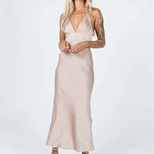 PRINCESS POLLY OLIVIA MIDI DRESS IN BEIGE